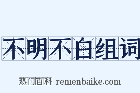 不明不白组词是什么意思的图片